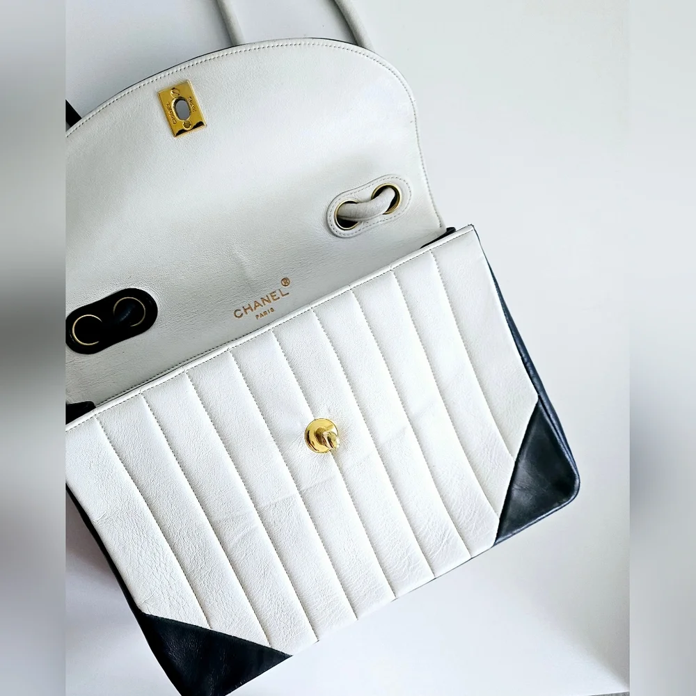 Chanel Black & White Mademoiselle Flap Bag